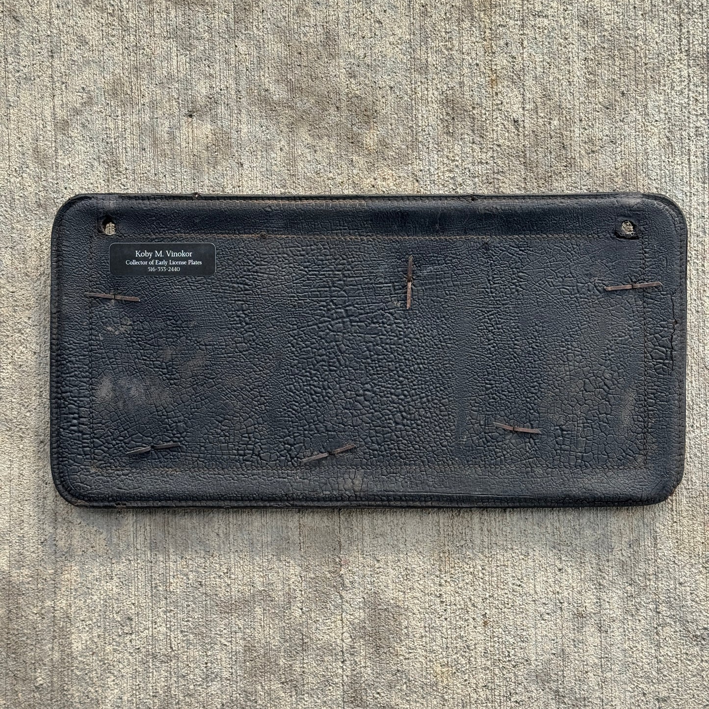 1907 1917 Texas Leather Prestate License Plate Auto Tag Low Number Three Digit 862