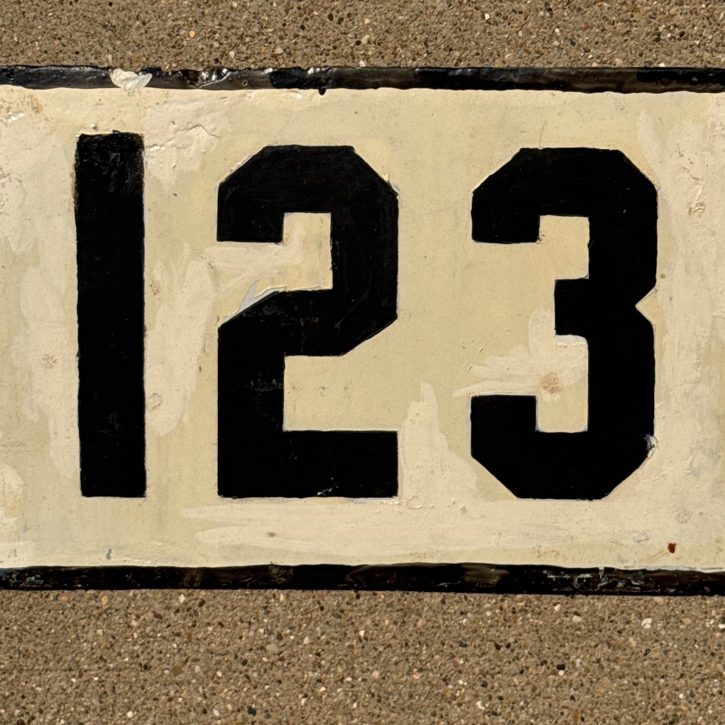1913 Vermont Porcelain License Plate Auto Tag Great Number 123