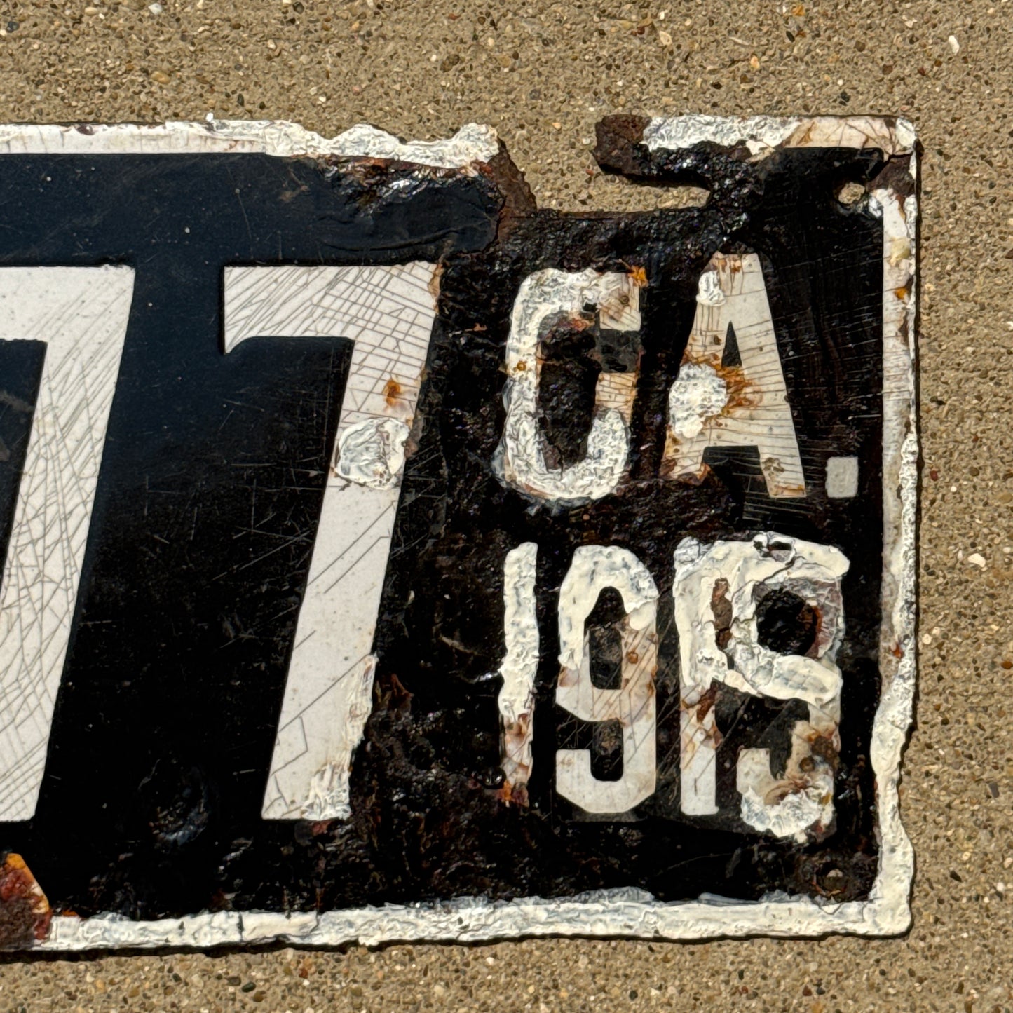 1915 Georgia Porcelain License Plate Auto Tag Only Porcelain Year 17677