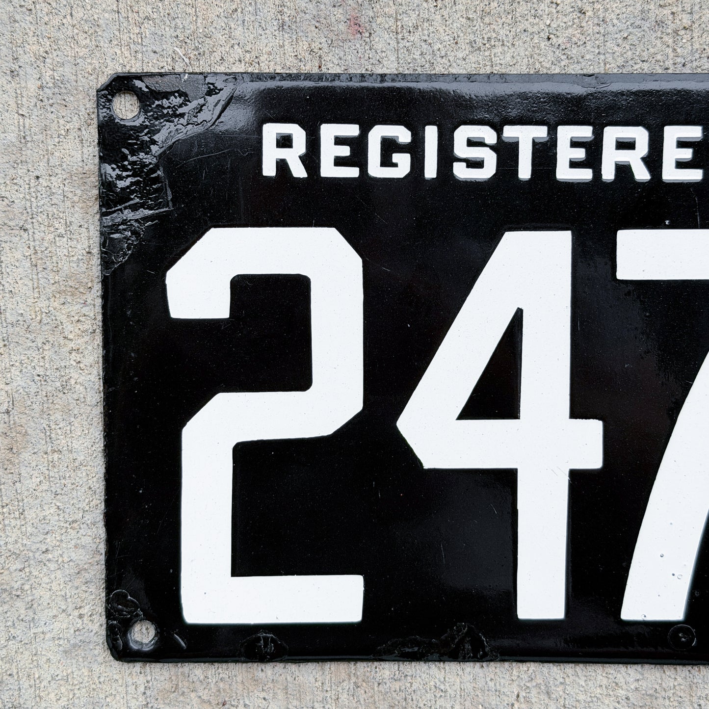1907 Rhode Island Porcelain License Plate Auto Tag High Quality First Issue 2472