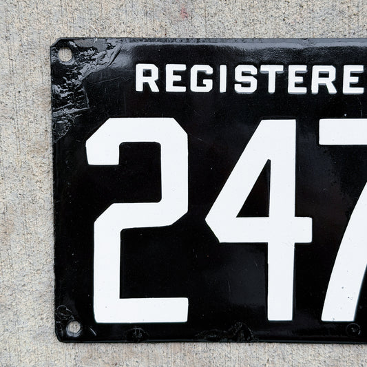 1907 Rhode Island Porcelain License Plate Auto Tag High Quality First Issue 2472