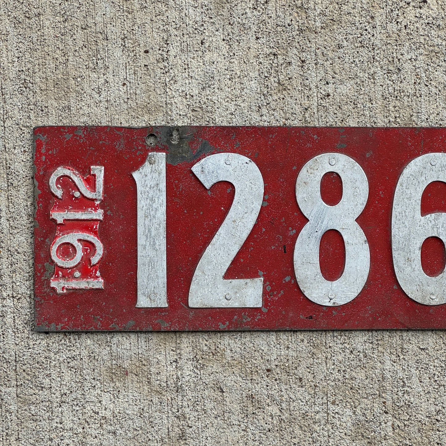 1912 Wisconsin License Plate Auto Tag 12865 W