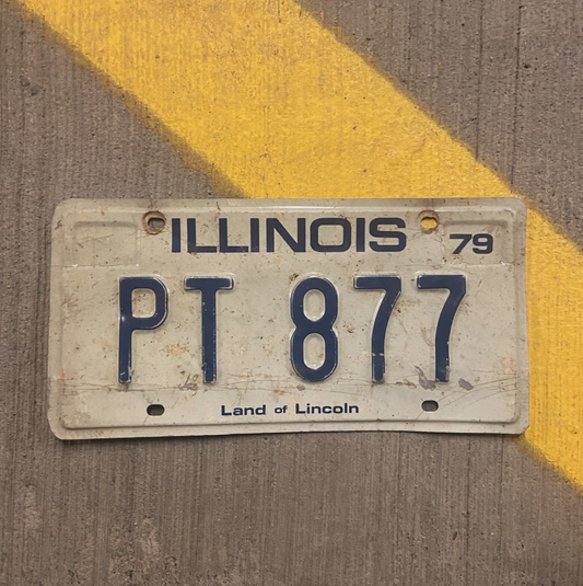 1979 Illinois License Plate Auto Tag PT 877