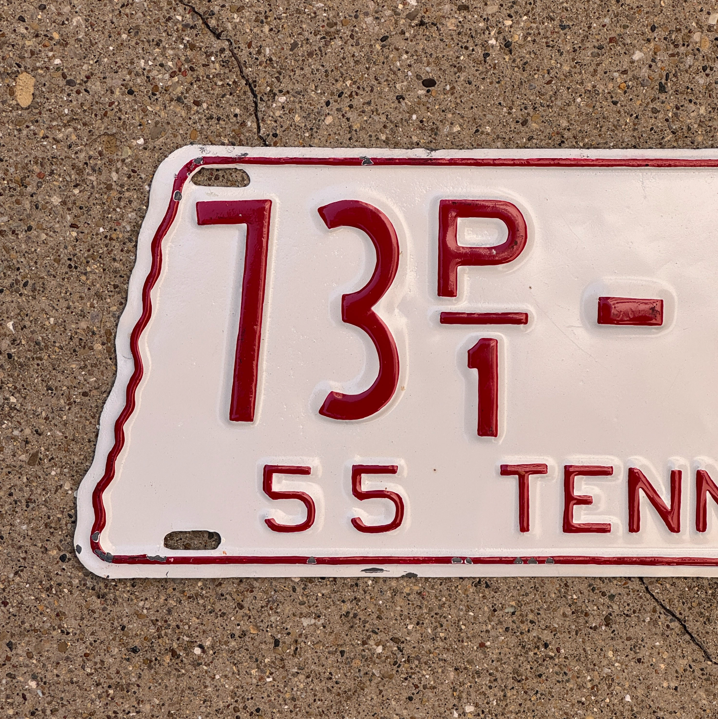 1955 Tennessee Truck License Plate Auto Tag State Shape 73 P1 93