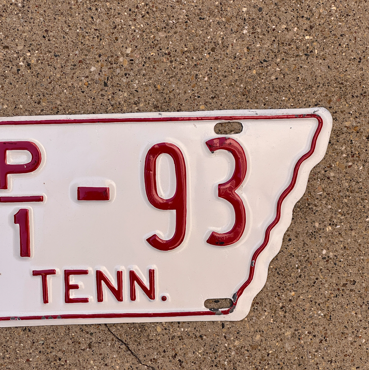 1955 Tennessee Truck License Plate Auto Tag State Shape 73 P1 93