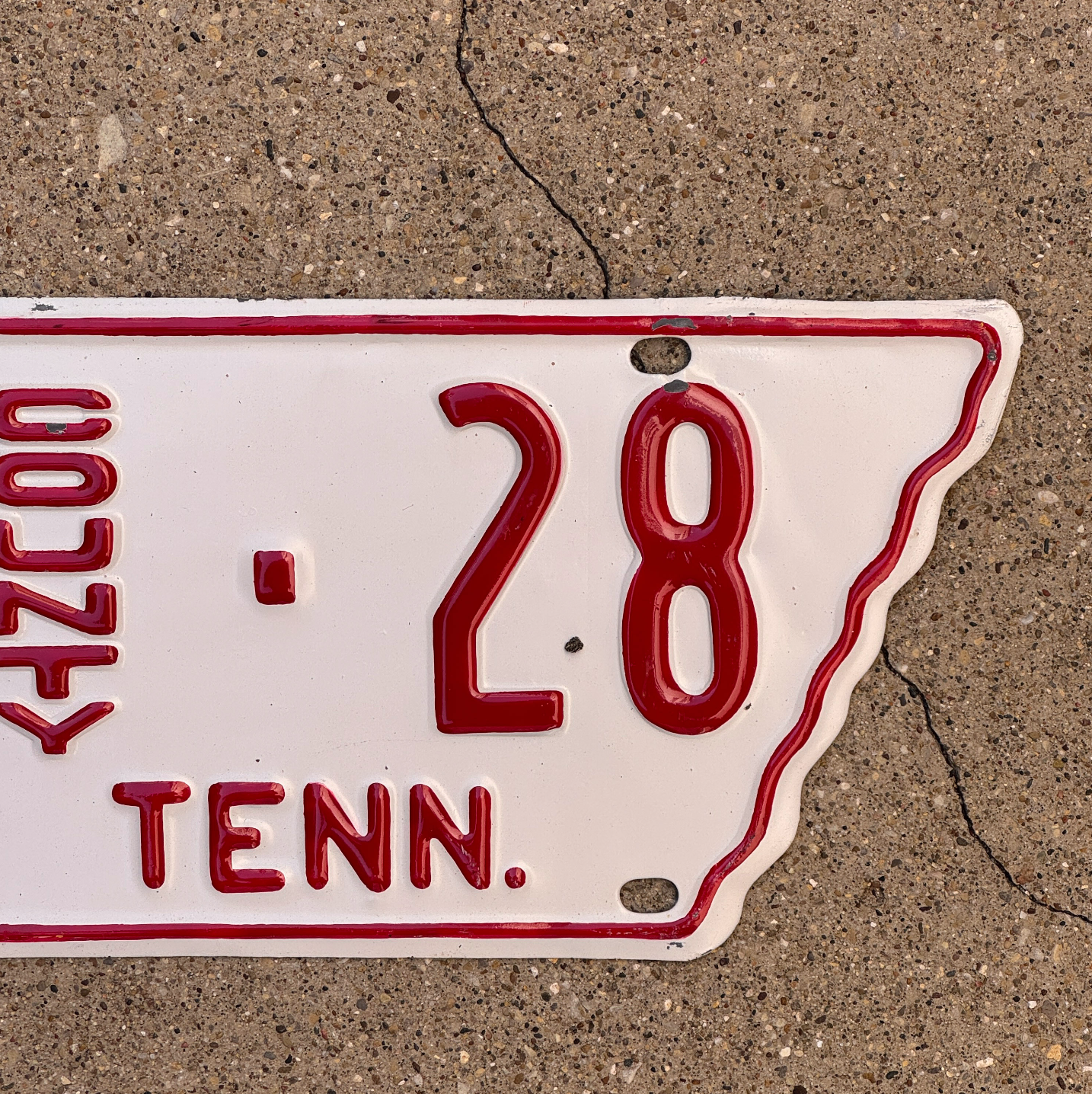 1953 Tennessee County License Plate Auto Tag State Shape 25 28