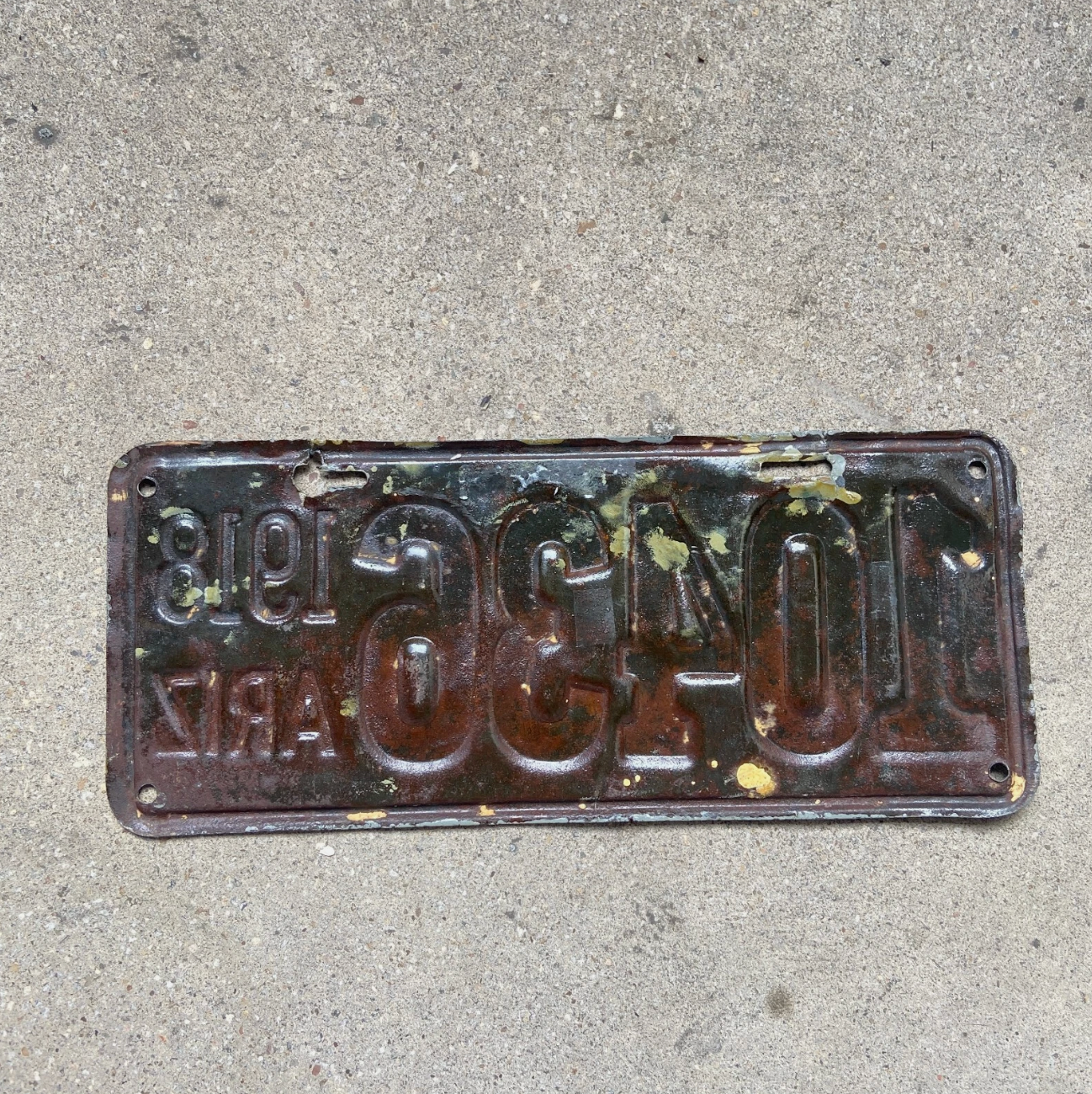 1918 Arizona License Plate Auto Tag 10436