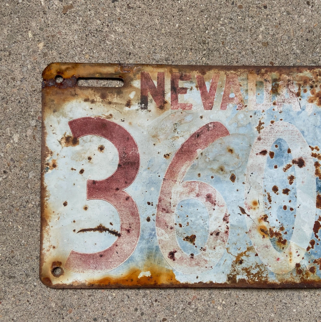 1919 Nevada License Plate Auto Tag Double Sided Made with Surplus Massachusetts Plate 36063