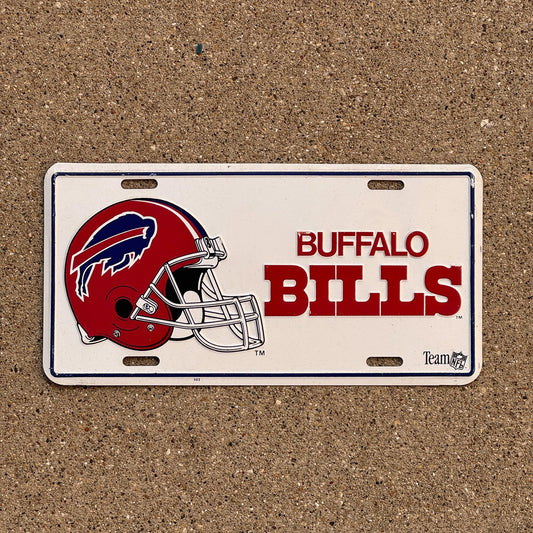 Photo of a Booster License Plate Auto Tag Garage Decor Vintage Metal Buffalo Bills NFL Football Sports
