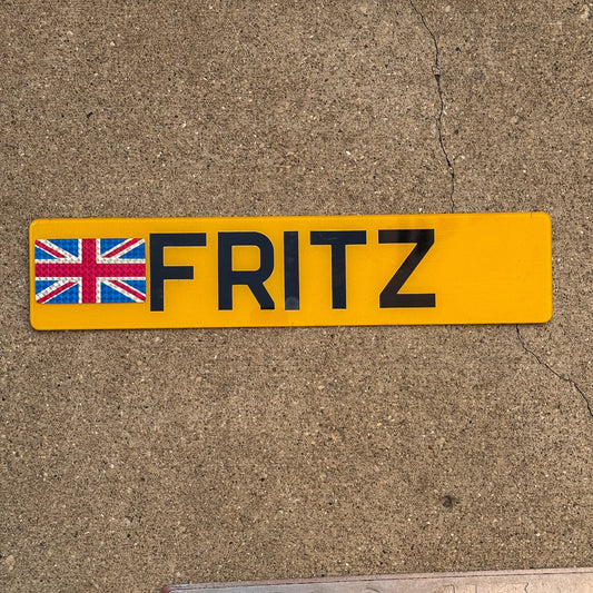 Photo of a England License Plate Auto Tag Garage Decor Vintage Souvenir? FRITZ