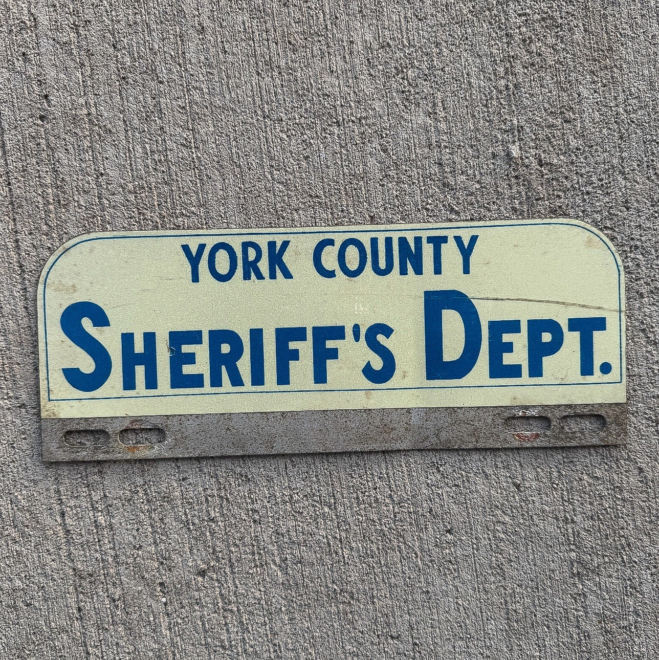 Photo of a Maine License Plate Topper Auto Tag Garage Decor Vintage Sheriff Police Cop Sheriff's Department York County