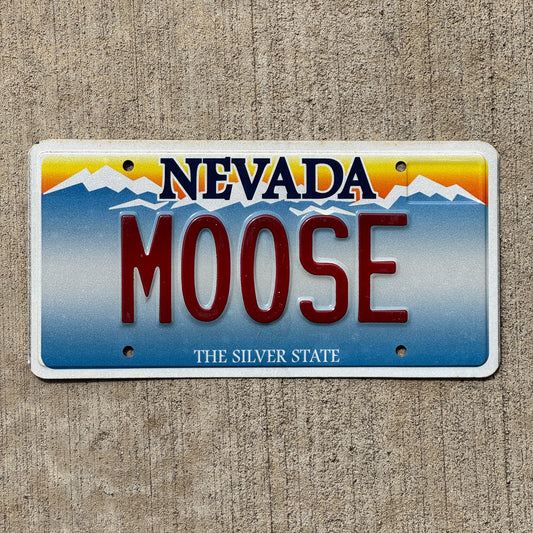 Photo of a Nevada SOUVENIR License Plate Auto Tag Garage Decor Vintage MOOSE