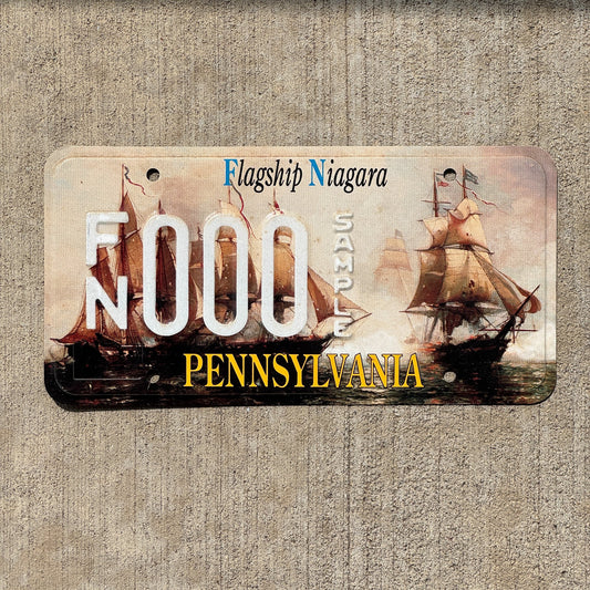 Photo of a Pennsylvania Graphic Sample License Plate Auto Tag Garage Decor Vintage Flagship Niagara FN 000