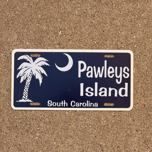 Photo of a South Carolina Booster License Plate Auto Tag Garage Decor Vintage Metal Pawleys Island
