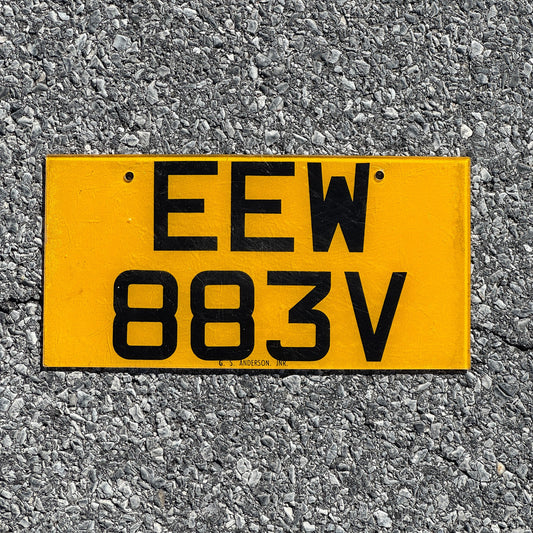 Photo of a United Kingdom License Plate Auto Tag Garage Decor Vintage Gross Eew Halloween EEW 883V
