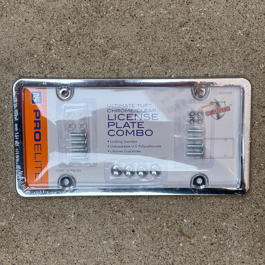 Photo of a Unnamed record License Plate Frame Auto Tag Garage Decor Vintage Ultimate Tuf Chrome Clear Set ProElite